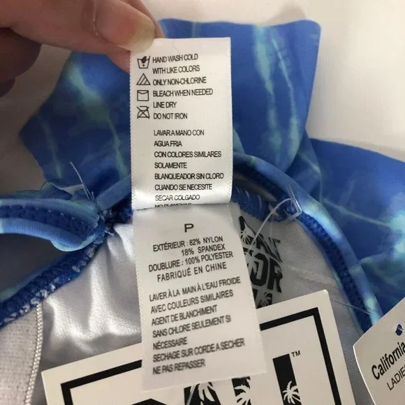 NWT California Sunshine One Piece Swimsuit Blue Tie Dye Size S - Picture 6 of 7